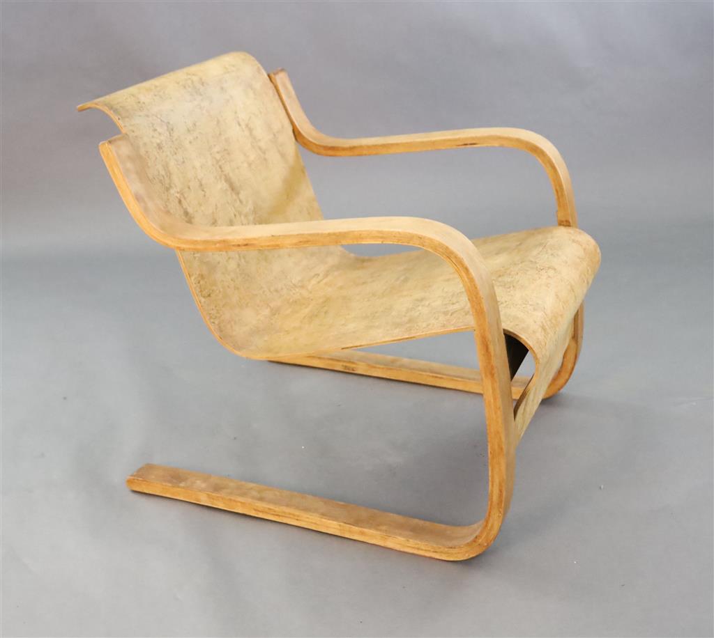 An Alvar Aalto for Finmar Ltd model 31 cantilever chair, W.1ft 11.75in. D.2ft 4in. H.2ft 3in.